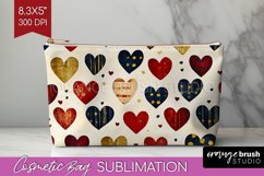 Hearts Cosmetic Bag - Valentines Day Makeup Bag PNG Product Image 1