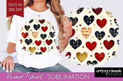 Hearts Round Tshirt Background - Valentines Day PNG Product Image 1