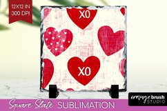 Hearts Slate PNG - Valentines Day Square Slate Sublimation Product Image 1