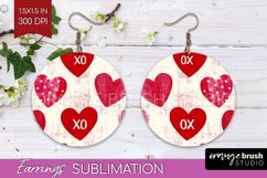 Hearts Round Earrings - Valentines Day PNG Sublimation Product Image 1