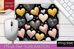 Hearts Mouse Pad Sublimation - Valentines Day Mousepad PNG Product Image 1