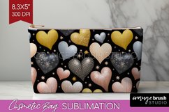 Hearts Cosmetic Bag - Valentines Day Makeup Bag PNG Product Image 1