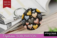 Hearts Keychain PNG - Valentines Day Keychain Sublimation Product Image 1