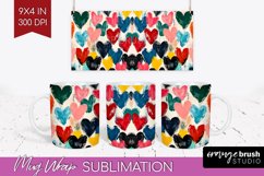 Hearts Mug Wrap - Valentines Day Mug PNG Sublimation Product Image 1