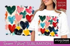 Hearts Square Tshirt Background - Valentines Day PNG Product Image 1