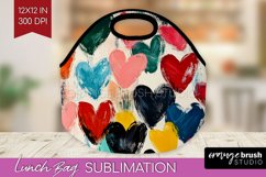 Hearts Lunch Bag - Valentines Day Lunch Bug PNG Sublimation Product Image 1