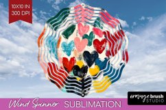 Hearts Wind Spinner Sublimation PNG - Valentines Day Round Product Image 1