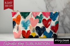 Hearts Cosmetic Bag - Valentines Day Makeup Bag PNG Product Image 1