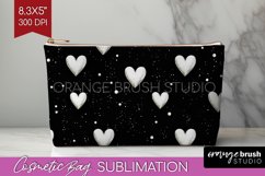 Hearts Cosmetic Bag - Valentines Day Makeup Bag PNG Product Image 1