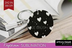 Hearts Keychain PNG - Valentines Day Keychain Sublimation Product Image 1