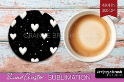 Hearts Round Coaster - Valentines Day Coaster PNG Product Image 1