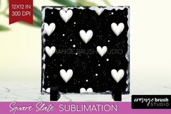 Hearts Slate PNG - Valentines Day Square Slate Sublimation Product Image 1