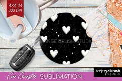 Hearts Car Coaster - Valentines Day Coaster PNG Sublimation Product Image 1
