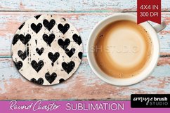 Hearts Round Coaster - Valentines Day Coaster PNG Product Image 1