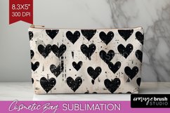 Hearts Cosmetic Bag - Valentines Day Makeup Bag PNG Product Image 1