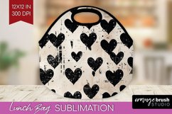Hearts Lunch Bag - Valentines Day Lunch Bug PNG Sublimation Product Image 1