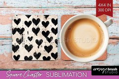 Hearts Square Coaster - Valentines Day Coaster PNG Product Image 1