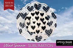 Hearts Wind Spinner Sublimation PNG - Valentines Day Round Product Image 1