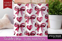 Hearts Tumbler Wrap - Valentines Day Tumbler PNG Sublimation Product Image 1