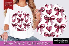 Hearts Round Tshirt Background - Valentines Day PNG Product Image 1