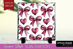 Hearts Slate PNG - Valentines Day Square Slate Sublimation Product Image 1