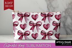 Hearts Cosmetic Bag - Valentines Day Makeup Bag PNG Product Image 1