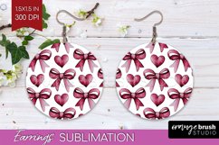 Hearts Round Earrings - Valentines Day PNG Sublimation Product Image 1