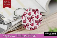 Hearts Keychain PNG - Valentines Day Keychain Sublimation Product Image 1