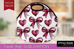 Hearts Lunch Bag - Valentines Day Lunch Bug PNG Sublimation Product Image 1