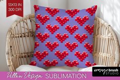 Hearts Pillow Sublimation - Valentines Day Pillow Cover PNG Product Image 1