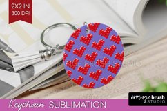 Hearts Keychain PNG - Valentines Day Keychain Sublimation Product Image 1