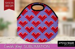 Hearts Lunch Bag - Valentines Day Lunch Bug PNG Sublimation Product Image 1