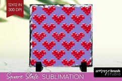 Hearts Slate PNG - Valentines Day Square Slate Sublimation Product Image 1