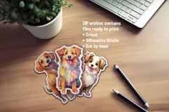 56 Watercolor Dogs | Stickers For Cricut | PNG Product Image 3