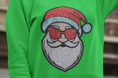 Glitter Santa PNG, Santa SVG, Santa with sunglasses PNG Product Image 6