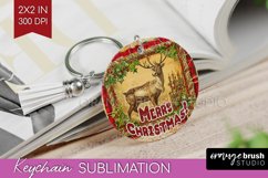Vintage Christmas Keychain PNG - Xmas Keychain Sublimation Product Image 1
