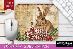 Vintage Christmas Mouse Pad Sublimation - Xmas Mousepad PNG Product Image 1