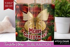 Vintage Christmas Tumbler Wrap - Xmas Tumbler Sublimation Product Image 1