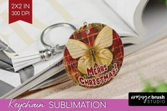 Vintage Christmas Keychain PNG - Xmas Keychain Sublimation Product Image 1