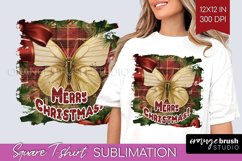 Vintage Christmas Sublimation, Xmas Square Tshirt Background Product Image 1
