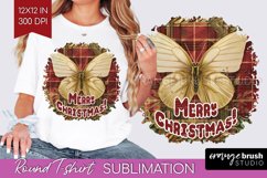 Vintage Christmas Sublimation, Xmas Round Tshirt Background Product Image 1