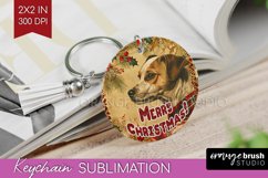 Vintage Christmas Keychain PNG - Xmas Keychain Sublimation Product Image 1