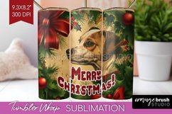 Vintage Christmas Tumbler Wrap - Xmas Tumbler Sublimation Product Image 1