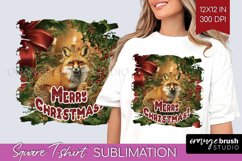 Vintage Christmas Sublimation, Xmas Square Tshirt Background Product Image 1