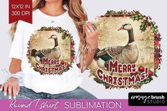 Vintage Christmas Sublimation, Xmas Round Tshirt Background Product Image 1