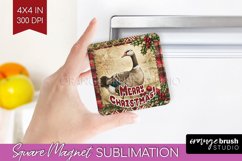 Vintage Christmas Magnet Sublimation - Retro Xmas Magnet PNG Product Image 1