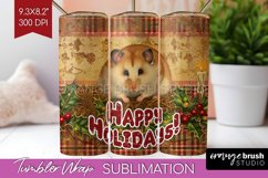 Vintage Christmas Tumbler Wrap - Xmas Tumbler Sublimation Product Image 1