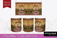 Vintage Christmas Mug Wrap - Retro Xmas 15Oz Mug Sublimation Product Image 1