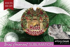 Vintage Christmas Ornament PNG - Retro Xmas Sublimation Product Image 1