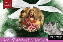 Vintage Christmas Ornament PNG - Retro Xmas Sublimation Product Image 1